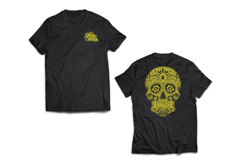 Sugar Skull T Shirt - Gold